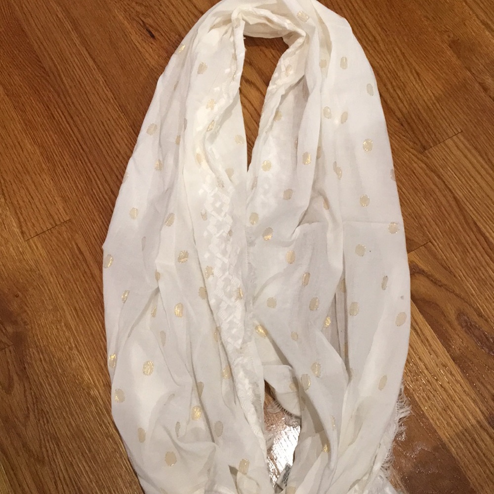 White and Gold Infinity Scarf